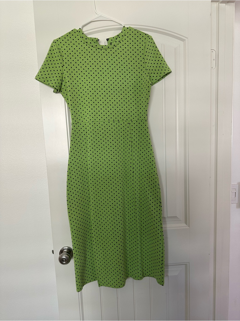 Zara Lime Green Polka Dot Midi Dress